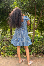 Tara cross-back dress with criss-cross tie-up back