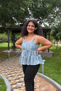 Tia peplum top with softly gathered waist