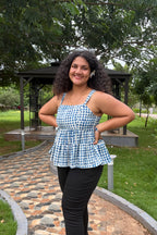 Tia peplum top with softly gathered waist