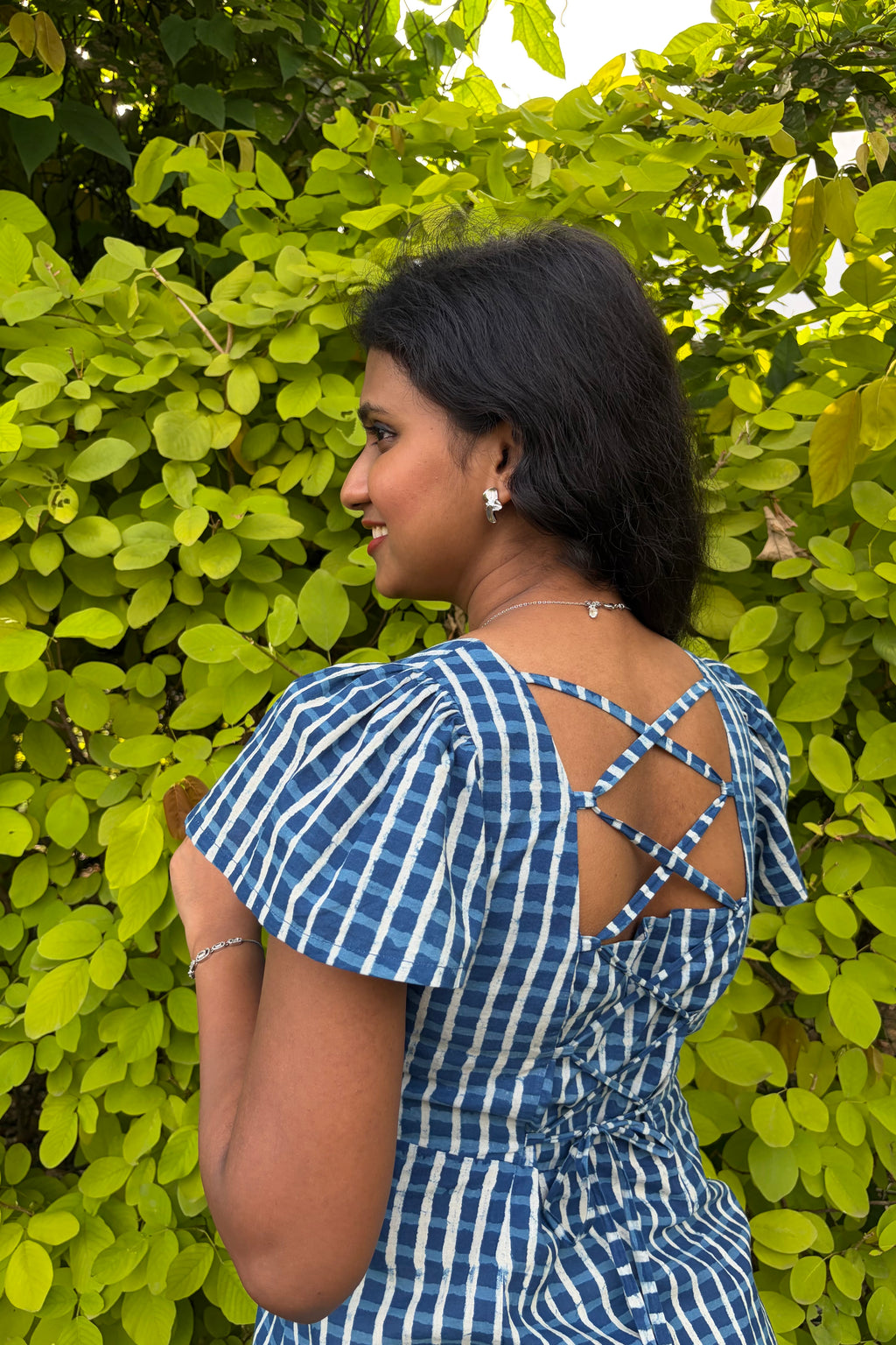 Tara dress with criss-cross tie-up back
